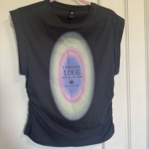 CUIDADO con el PERRO Women's Motivational Shirt Top Gray Size SMALL